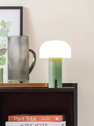 LEITMOTIV | LED Tischlampe LUCA Faded Pink | dunkelgrün
